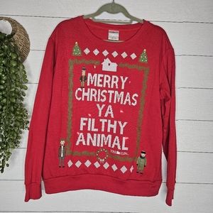 Light Up Home Alone Ugly Christmas Sweater Red Size XL